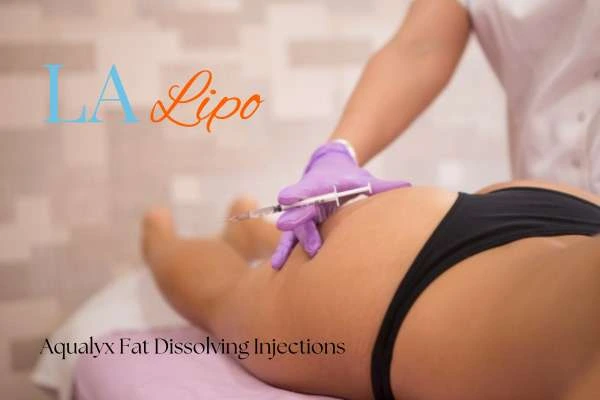 Woman having fat dissolving injections Canary Wharf on thighs