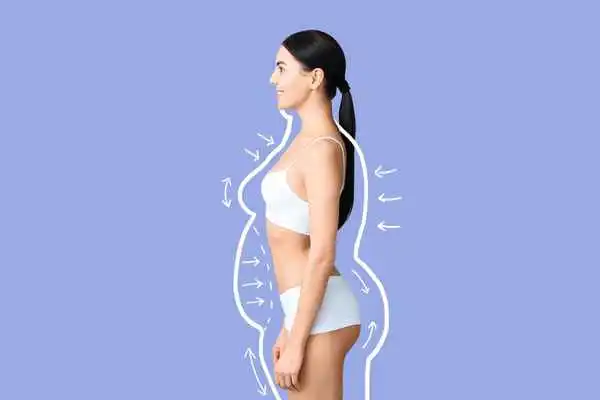 image of woman experiencing fat reduction treatment Canary Wharf