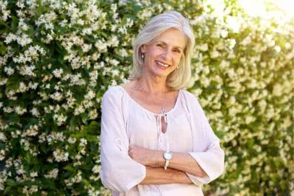 Older woman happy with urinary incontinence treatment Canary Wharf